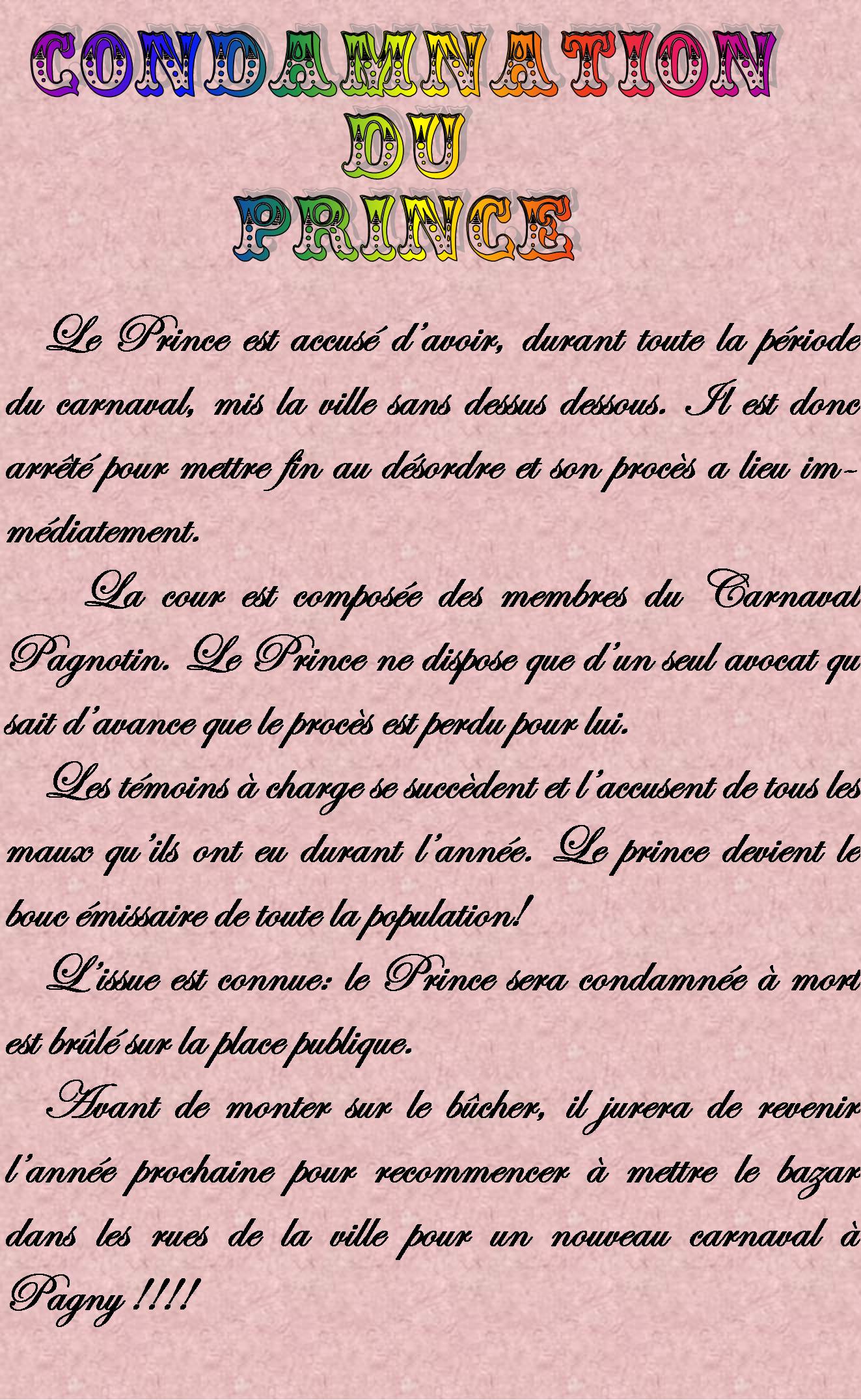 condamnation du prince